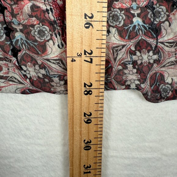 Unity World Wear Boho Top 1X Floral Print Short sleeveRuffled Neckline Tie front - Picture 6 of 7